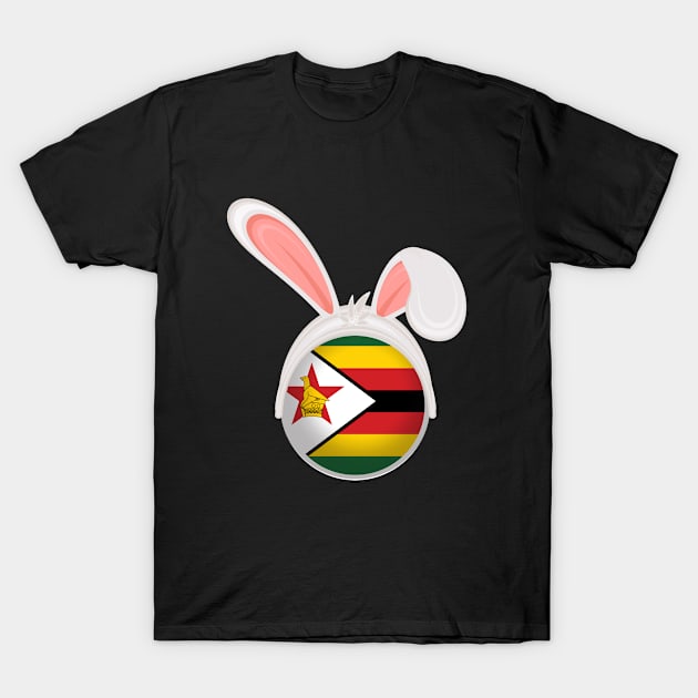 happy easter Zimbabwe bunny ears flag cute designs T-Shirt by D_designs